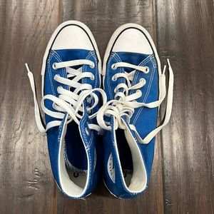 Blue hightop converse, Women’s 8.5, barely worn.